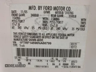 2006 Ford F-150 XL with VIN 1FTRF14596NA66799, listed as a Copart auction lot 47409015 with 303,447 mi miles and Clean Title. Bid and sale history available at carsss.com. Image 13.