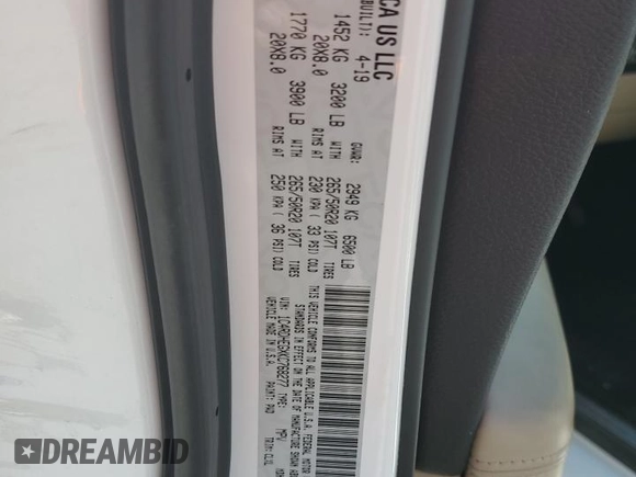 2019 Dodge Durango Citadel with VIN 1C4RDHEGXKC768277, listed as a Copart auction lot 74788684 with 72,436 mi miles and Salvage Title. Bid and sale history available at DreamBid. Image 14.