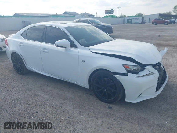 2015 Lexus IS 250 with VIN JTHBF1D23F5063645, listed as a IAAI auction lot 42032522 with 265,020 mi miles and . Bid and sale history available at carsss.com. Image 1.