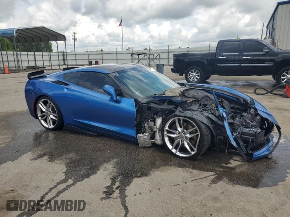 2014 Chevrolet Corvette Z51 2LT with VIN 1G1YJ2D70E5104588, listed as a Copart auction lot 53087515 with Not provided miles and Salvage title. Bid and sale history available at DreamBid. Image 4.