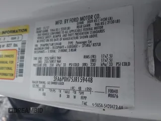 2018 Ford Fusion SE z VIN 3FA6P0H75JR159448, wystawiony jako IAAI lot #42262839 z przebiegiem 144 353 mil mil oraz . Historia ofert i sprzedaży dostępna na DreamBid. Obrazek 9.
