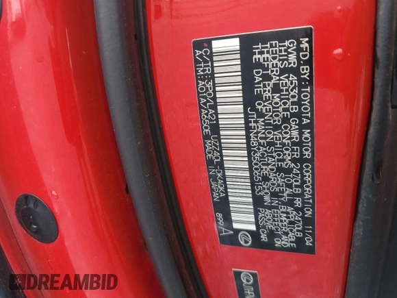2005 Lexus SC 430 z VIN JTHFN48Y350065153, wystawiony jako Copart lot #47030875 z przebiegiem 151 837 mil mil oraz Szkoda całkowita • Salvage title. Historia ofert i sprzedaży dostępna na DreamBid. Obrazek 12.