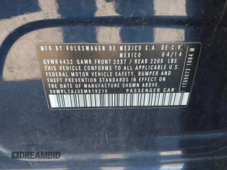 2014 Volkswagen Jetta TDI w/Sunroof & Nav с VIN 3VWPL7AJ3EM619215, выставлен на аукционе IAAI как лот 41868823 с пробегом 131 429 миль миль и . История ставок и продаж доступна на DreamBid. Изображение 9.