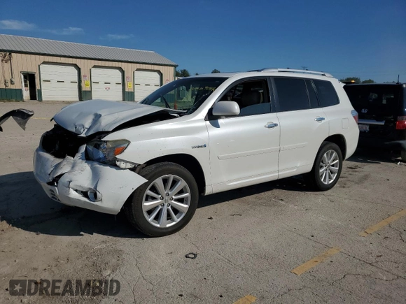 2009 Toyota Highlander Hybrid Limited with VIN JTEEW44A892032125, listed as a Copart auction lot 70589064 with 0 mi miles and Salvage Title. Bid and sale history available at carsss.com. Image 1.