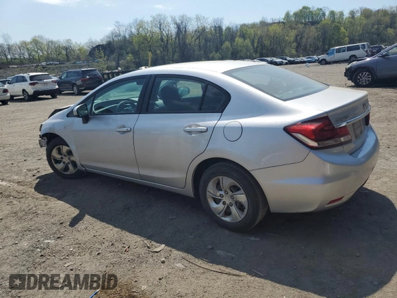 2015 Honda Civic Sedan LX with VIN 19XFB2F50FE285737, listed as a Copart auction lot 54292615 with 160,384 mi miles and Salvage Title. Bid and sale history available at carsss.com. Image 2.