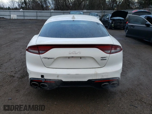 2022 Kia Stinger GT2 with VIN KNAE55LC5N6102759, listed as a Copart auction lot 49827825 with 101,311 mi miles and Salvage Title. Bid and sale history available at DreamBid. Image 6.