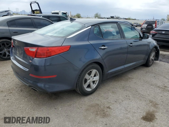 2015 Kia Optima LX with VIN KNAGM4A70F5562835, listed as a Copart auction lot 55532665 with 159,110 mi miles and Clean Title. Bid and sale history available at DreamBid. Image 3.