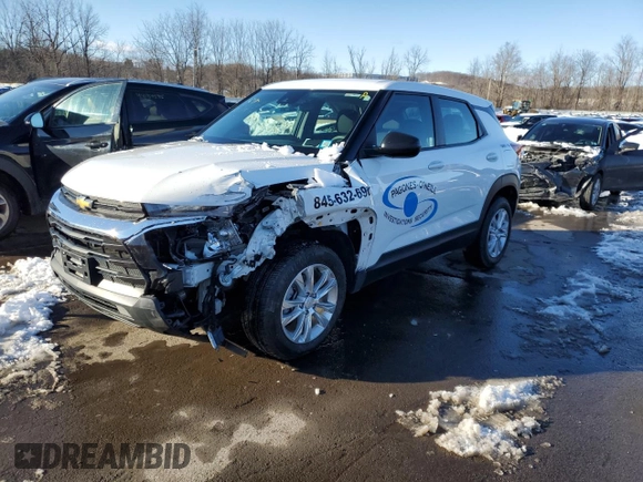 2022 Chevrolet TrailBlazer LS with VIN KL79MNSL3NB015438, listed as a Copart auction lot 44710355 with 38,187 mi miles and Salvage Title. Bid and sale history available at carsss.com. Image 1.