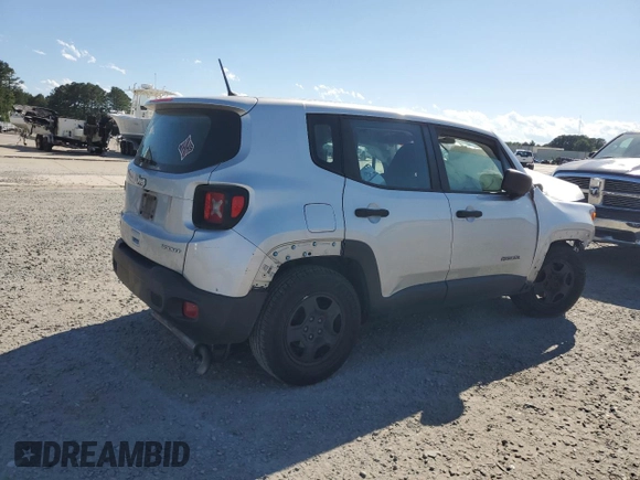 2019 Jeep Renegade Sport with VIN ZACNJAAB2KPK16435, listed as a Copart auction lot 58213515 with 218,292 mi miles and Salvage title. Bid and sale history available at DreamBid. Image 3.