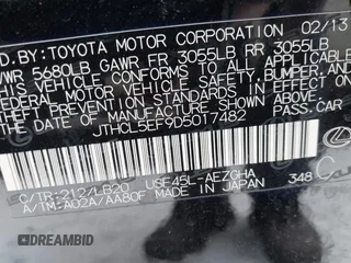 2013 Lexus LS 460 z VIN JTHCL5EF9D5017482, wystawiony jako IAAI lot #41382390 z przebiegiem 219 902 mil mil oraz . Historia ofert i sprzedaży dostępna na DreamBid. Obrazek 9.