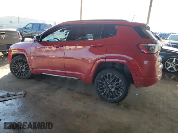 2023 Jeep Compass (RED) Edition with VIN 3C4NJDCNXPT527588, listed as a Copart auction lot 46486635 with 49,794 mi miles and Non Repairable. Bid and sale history available at carsss.com. Image 2.