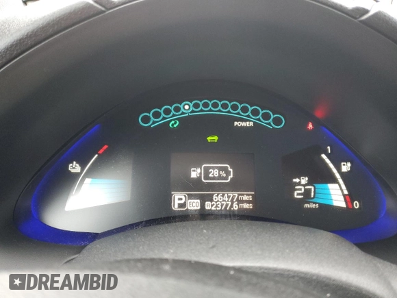 2017 Nissan LEAF SL with VIN 1N4BZ0CP4HC302625, listed as a Copart auction lot 52933883 with 66,477 mi miles. Bid and sale history available at carsss.com. Image 9.