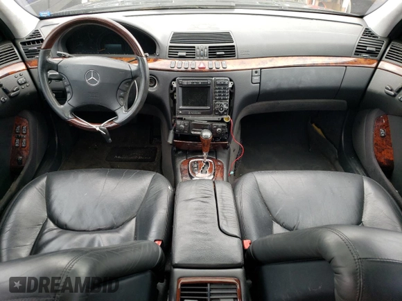 2001 Mercedes-Benz S-Class with VIN WDBNG75J01A212659, listed as a Copart auction lot 66066594 with 0 mi miles and Salvage Title. Bid and sale history available at carsss.com. Image 8.
