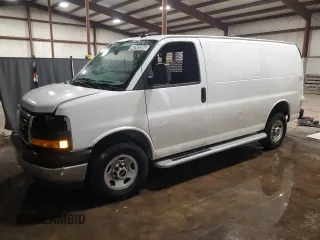 2023 GMC Savana Cargo Van with VIN 1GTW7AFP5P1216379, listed as a Copart auction lot 84263394 with 15,422 mi miles and Clean Title. Bid and sale history available at carsss.com. Image 1.
