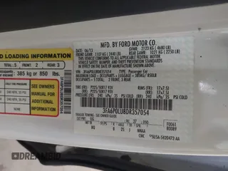 2013 Ford Fusion SE Hybrid with VIN 3FA6P0LU8DR357054, listed as a IAAI auction lot 42372168 with 143,979 mi miles and . Bid and sale history available at DreamBid. Image 9.