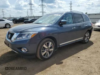 2015 Nissan Pathfinder Platinum with VIN 5N1AR2MM7FC643323, listed as a Copart auction lot 61384985 with 103,922 mi miles and Salvage title. Bid and sale history available at DreamBid. Image 1.