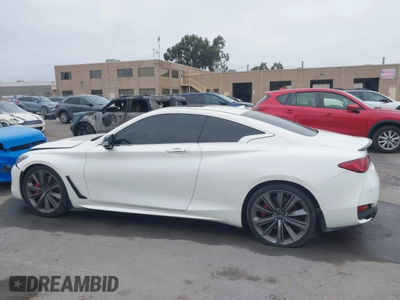 2021 Infiniti Q60 Red Sport 400 with VIN JN1FV7LK1MM530013, listed as a IAAI auction lot 41461752 with 52,844 mi miles and . Bid and sale history available at DreamBid. Image 14.