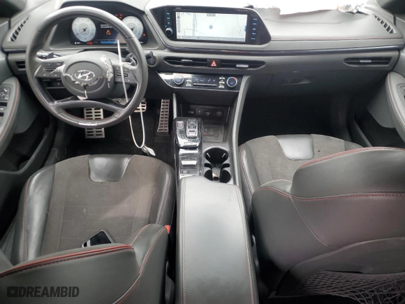 2021 Hyundai Sonata N Line with VIN 5NPEK4JC8MH124655, listed as a Copart auction lot 52017045 with 31,914 mi miles and Clean Title. Bid and sale history available at carsss.com. Image 8.