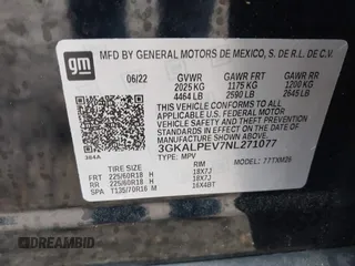 2022 GMC Terrain SLT z VIN 3GKALPEV7NL271077, wystawiony jako IAAI lot #41844024 z przebiegiem 74 823 mil mil oraz . Historia ofert i sprzedaży dostępna na DreamBid. Obrazek 9.