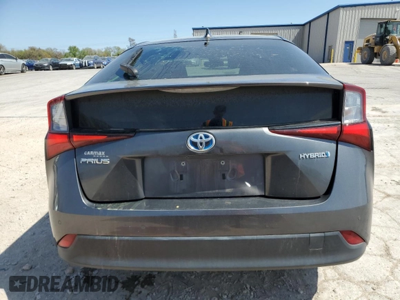 2019 Toyota Prius L Eco with VIN JTDKARFU0K3074279, listed as a Copart auction lot 50806805 with 55,496 mi miles and Salvage Title. Bid and sale history available at carsss.com. Image 6.