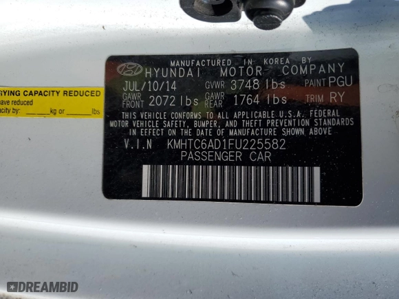 2015 Hyundai Veloster RE:FLEX with VIN KMHTC6AD1FU225582, listed as a Copart auction lot 64731024 with 125,783 mi miles and Non Repairable. Bid and sale history available at carsss.com. Image 12.