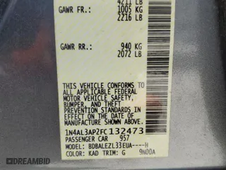 2015 Nissan Altima 2.5 SV with VIN 1N4AL3AP2FC132473, listed as a Copart auction lot 53693915 with 198,114 mi miles and Salvage Title. Bid and sale history available at carsss.com. Image 12.