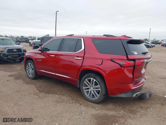 2023 Chevrolet Traverse High Country with VIN 1GNEVNKW7PJ221810, listed as a IAAI auction lot 41215676 with 26,020 mi miles. Bid and sale history available at carsss.com. Image 3.