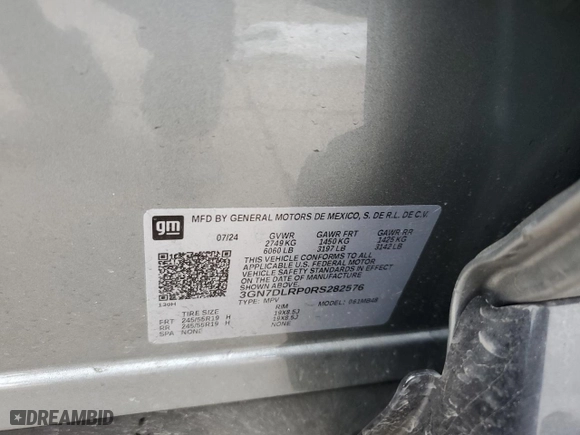 2024 Chevrolet Equinox EV LT with VIN 3GN7DLRP0RS282576, listed as a Copart auction lot 44641965 with 5,928 mi miles and Salvage Title. Bid and sale history available at carsss.com. Image 14.