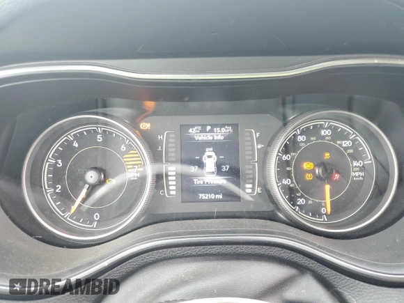 2019 Jeep Cherokee Latitude Plus with VIN 1C4PJLLB7KD247005, listed as a Copart auction lot 61600615 with 75,210 mi miles and Salvage title. Bid and sale history available at DreamBid. Image 9.