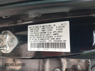 2012 Honda Accord EX with VIN 1HGCP2F77CA228604, listed as a IAAI auction lot 41914130 with 167,764 mi miles and . Bid and sale history available at DreamBid. Image 9.