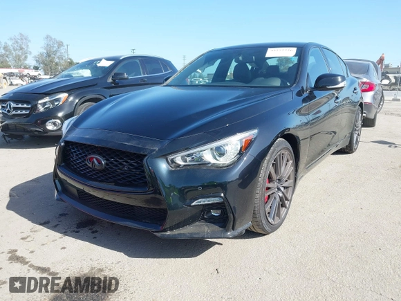 2024 Infiniti Q50 Red Sport 400 with VIN JN1FV7DP6RM660306, listed as a IAAI auction lot 42272726 with 962 mi miles and . Bid and sale history available at DreamBid. Image 17.