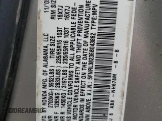2006 Honda Odyssey LX с VIN 5FNRL38236B043862, выставлен на аукционе Copart как лот 52404045 с пробегом 167 669 миль миль и Списание • Salvage title. История ставок и продаж доступна на DreamBid. Изображение 13.