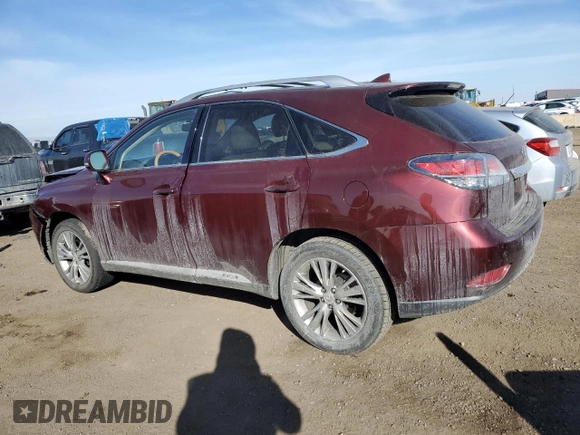 2014 Lexus RX 450h with VIN JTJBC1BAXE2454180, listed as a Copart auction lot 44814705 with 72,564 mi miles and Salvage title. Bid and sale history available at DreamBid. Image 2.