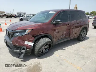 2021 Honda Passport EX-L with VIN 5FNYF7H50MB013526, listed as a Copart auction lot 65603644 with 44,745 mi miles and Salvage Title. Bid and sale history available at carsss.com. Image 1.