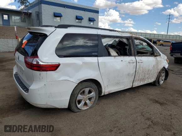 2017 Toyota Sienna LE Auto Access Seat с VIN 5TDKZ3DC5HS854768, выставлен на аукционе Copart как лот 56375655 с пробегом 107 198 миль миль и Списание • Salvage title. История ставок и продаж доступна на DreamBid. Изображение 3.