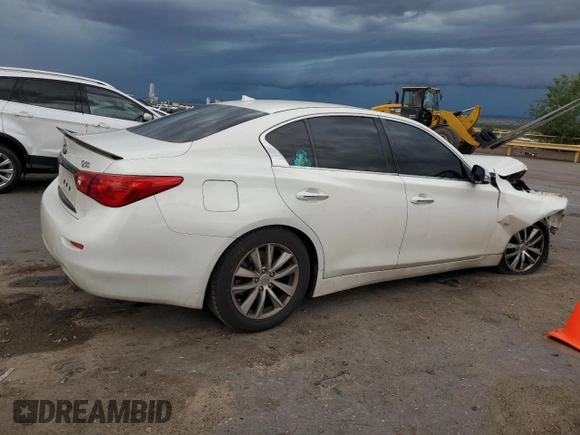 2015 Infiniti Q50 Premium with VIN JN1BV7AP6FM353667, listed as a Copart auction lot 62381025 with 119,482 mi miles and Salvage title. Bid and sale history available at DreamBid. Image 3.