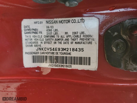 2003 Infiniti G35 Coupe w/Leather with VIN JNKCV54E93M218435, listed as a Copart auction lot 41665965 with 131,987 mi miles and Salvage Title. Bid and sale history available at carsss.com. Image 12.
