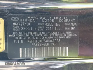 2010 Hyundai Genesis Coupe with VIN KMHHT6KD5AU041923, listed as a IAAI auction lot 42662661 with 154,270 mi miles and . Bid and sale history available at DreamBid. Image 9.