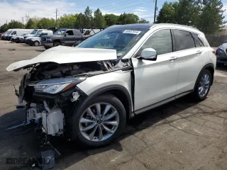2022 Infiniti QX50 LUXE with VIN 3PCAJ5BB5NF115845, listed as a Copart auction lot 66607914 with 27,245 mi miles and Salvage Title. Bid and sale history available at carsss.com. Image 1.