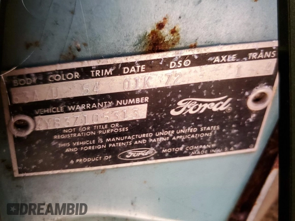 1964 Ford Thunderbird with VIN 4Y83Z105313, listed as a Copart auction lot 70066444 with 22,549 mi miles and Clean Title. Bid and sale history available at DreamBid. Image 12.