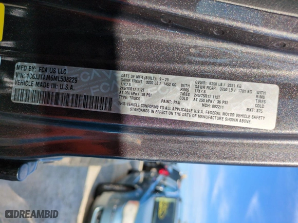 2021 Jeep Gladiator Texas Trail with VIN 1C6JJTAM6ML508229, listed as a Copart auction lot 74991134 with 0 mi miles and Non Repairable. Bid and sale history available at carsss.com. Image 13.