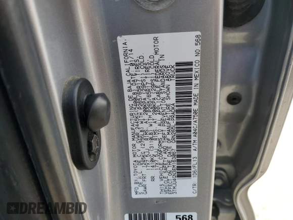 2014 Toyota Tacoma PreRunner with VIN 3TMJU4GN3EM163067, listed as a Copart auction lot 41582155 with 101,971 mi miles and Salvage Title. Bid and sale history available at DreamBid. Image 14.
