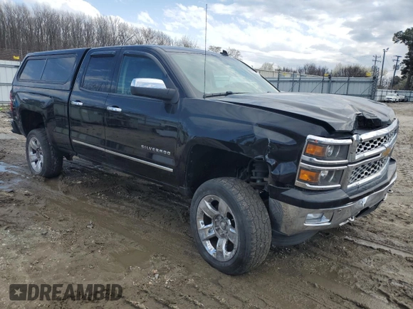 2014 Chevrolet Silverado 1500 LTZ with VIN 1GCVKSEC8EZ156725, listed as a Copart auction lot 43711365 with 127,224 mi miles and Salvage Title. Bid and sale history available at DreamBid. Image 4.