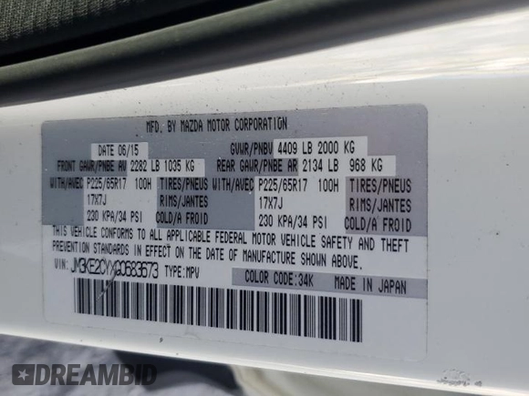 2016 Mazda CX-5 Touring z VIN JM3KE2CYXG0683673, wystawiony jako Copart lot #56724025 z przebiegiem 107 293 mil mil oraz Szkoda całkowita • Salvage title. Historia ofert i sprzedaży dostępna na DreamBid. Obrazek 13.