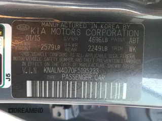 2015 Kia Cadenza Premium with VIN KNALN4D70F5195233, listed as a Copart auction lot 45352575 with 152,238 mi miles and Clean Title. Bid and sale history available at carsss.com. Image 12.