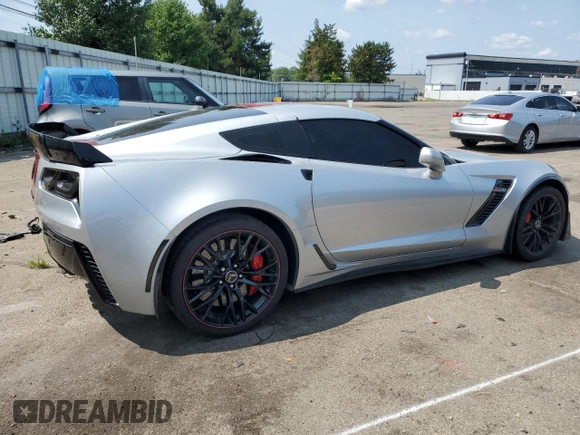 2015 Chevrolet Corvette Z06 2LZ with VIN 1G1YR2D65F5601184, listed as a Copart auction lot 64979444 with 38,080 mi miles and Salvage Title. Bid and sale history available at carsss.com. Image 3.