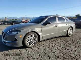 2021 Hyundai Sonata Hybrid SEL with VIN KMHL34JJ6MA032448, listed as a Copart auction lot 48497345 with 57,520 mi miles and Salvage Title. Bid and sale history available at carsss.com. Image 1.