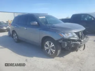 2019 Nissan Pathfinder S with VIN 5N1DR2MNXKC630582, listed as a Copart auction lot 42375485 with 76,776 mi miles and Salvage Title. Bid and sale history available at DreamBid. Image 4.