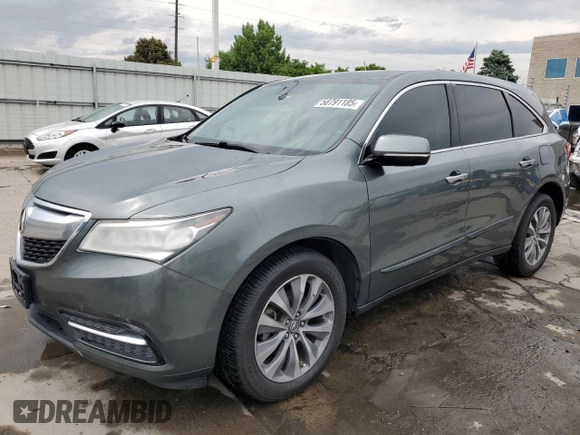 2014 Acura MDX Technology with VIN 5FRYD4H48EB027573, listed as a Copart auction lot 58791185 with 172,694 mi miles and Salvage title. Bid and sale history available at DreamBid. Image 1.