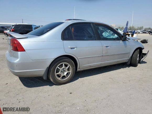 2003 Honda Civic LX with VIN 2HGES16693H580433, listed as a Copart auction lot 69686534 with 142,678 mi miles and Salvage Title. Bid and sale history available at carsss.com. Image 3.
